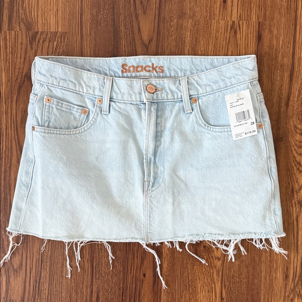 MOTHER Light Blue Denim Mini Skirt